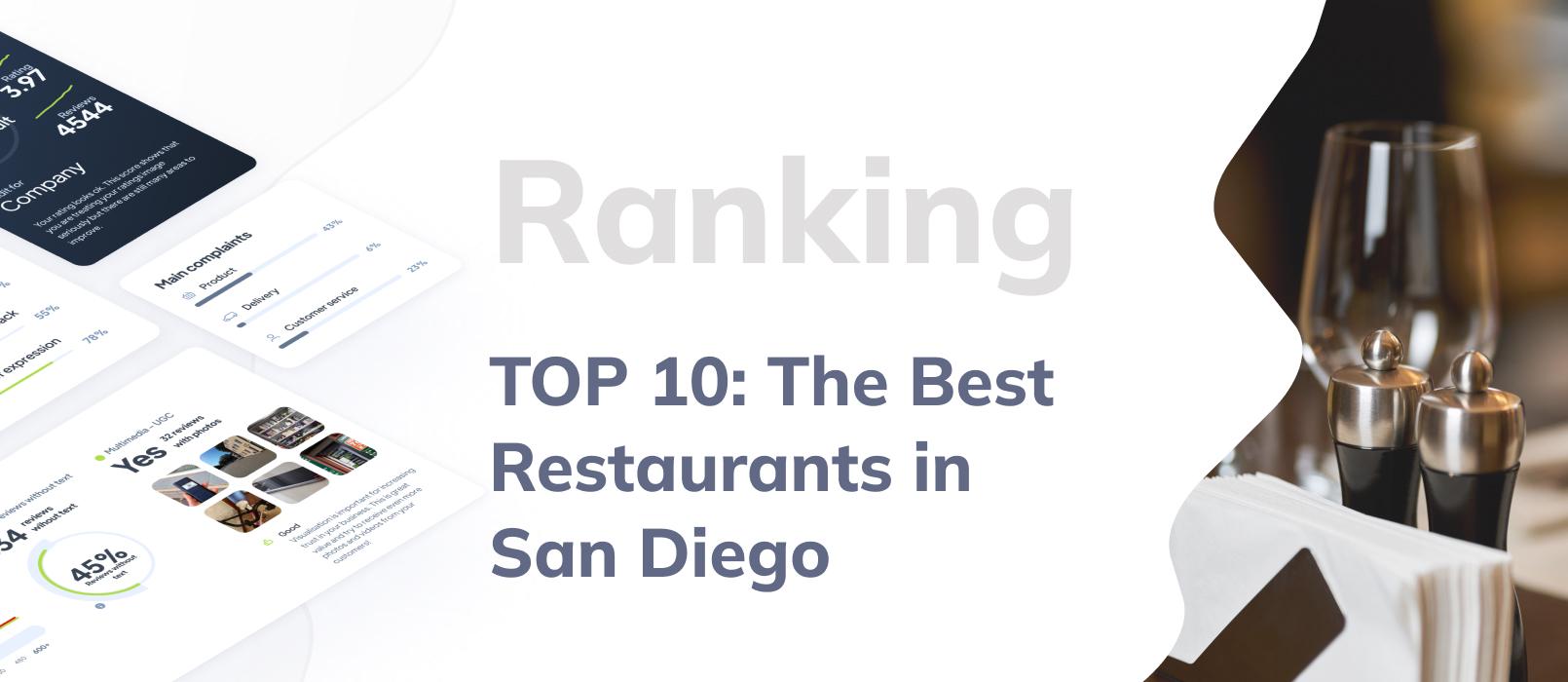 TOP 10 of the Best Restaurants in San Diego - Ranking Based on Google Reviews