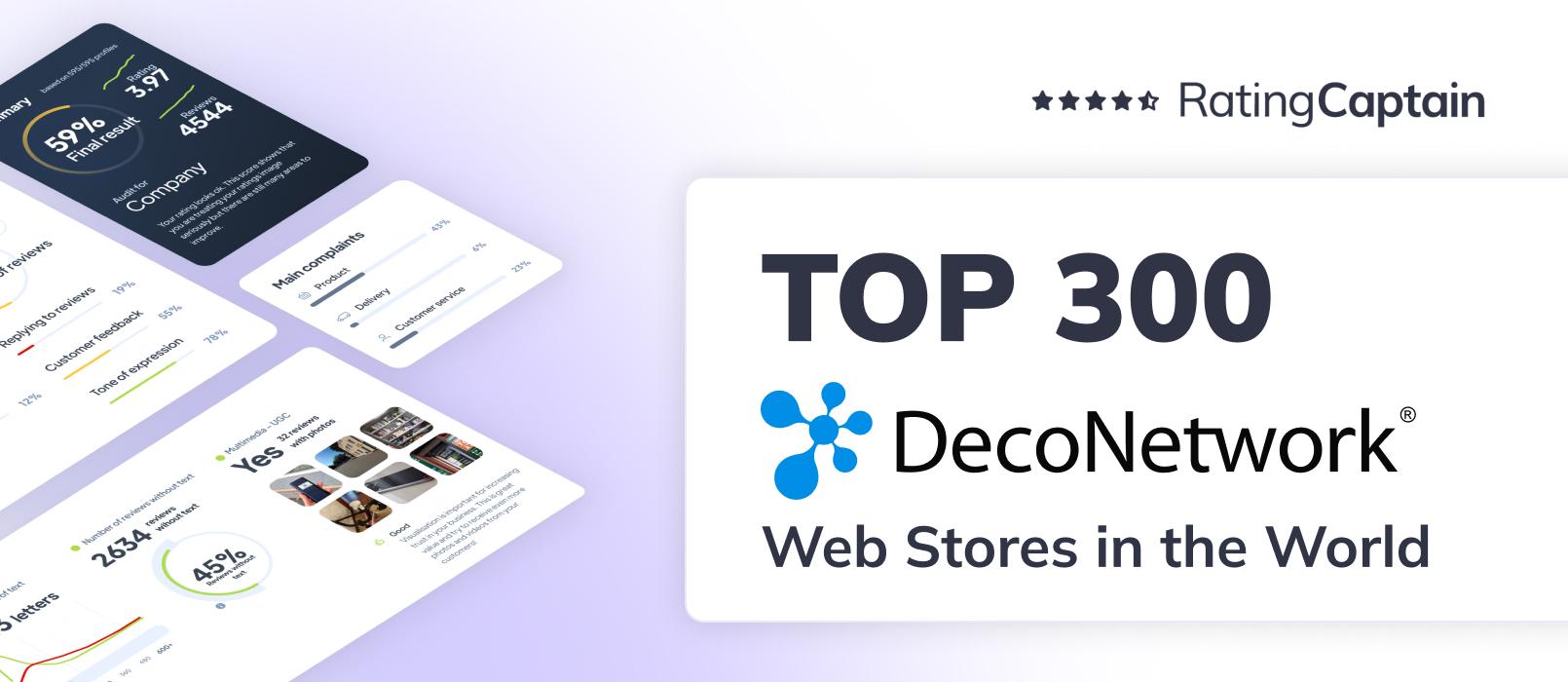 Best 300 DecoNetwork Web Stores in the World – reviews ranking